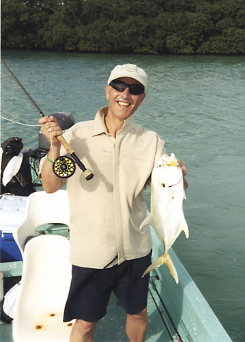 Fly fishing from boat