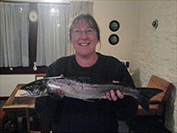 Sheila with Salmon